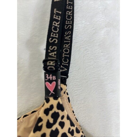 Victoria's Secret Perfect Shape Bra Animal Print Tan Black Size 34B NEW - Picture 2 of 9